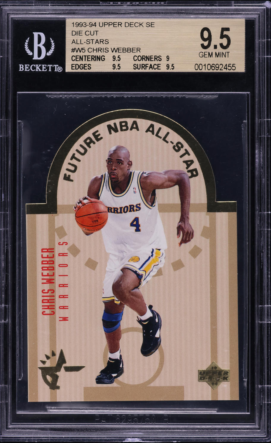 1993 Upper Deck SE All-Stars Die-Cut Chris Webber ROOKIE #W5 BGS 9.5 GEM MINT - Photo 1
