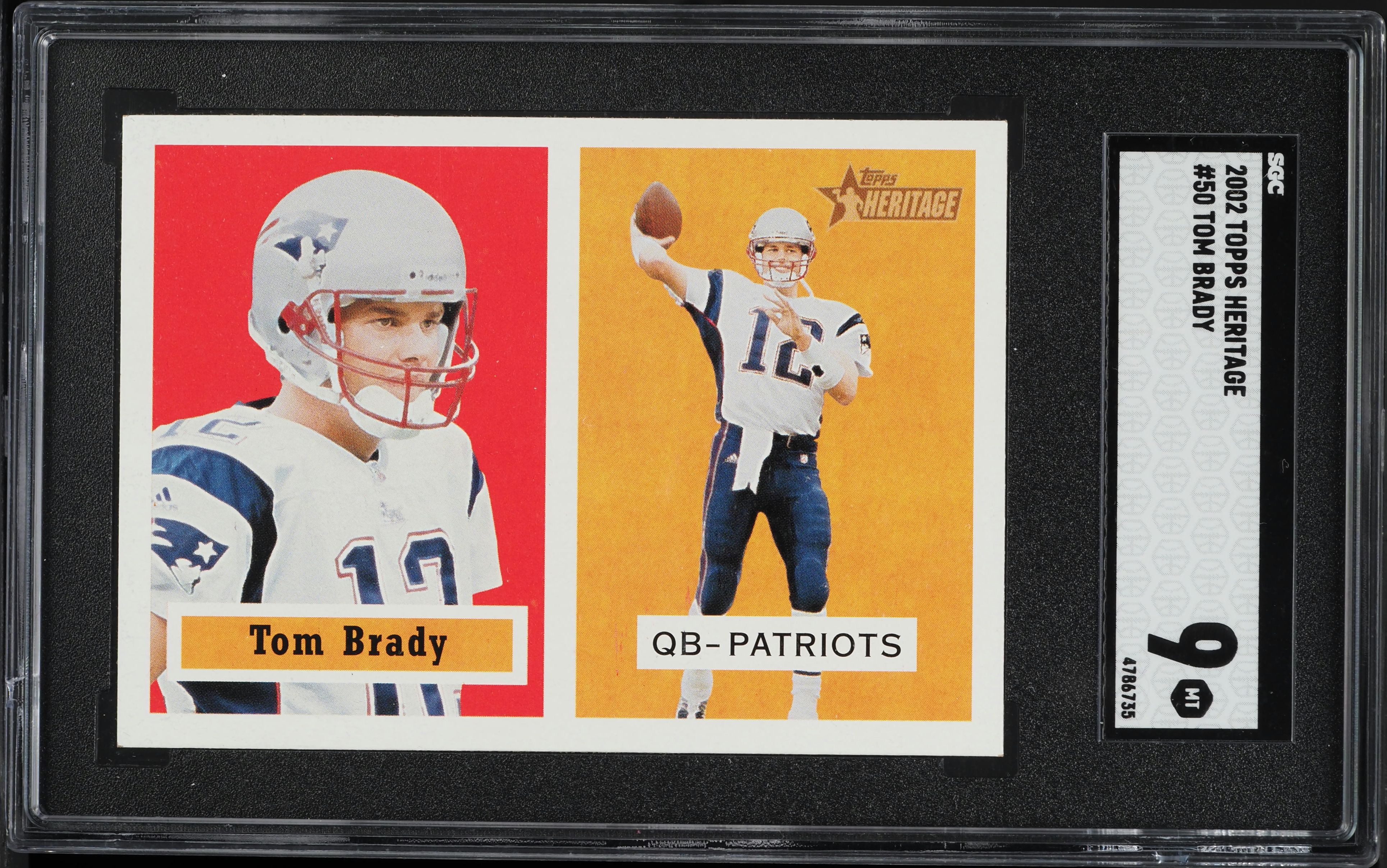 2002 Topps Heritage Tom Brady #50 SGC 9 MINT