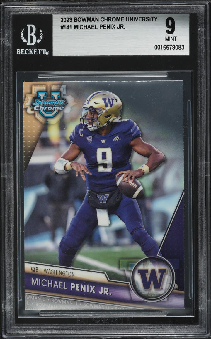 2023 Bowman Chrome University Michael Penix Jr. ROOKIE #141 BGS 9 MINT