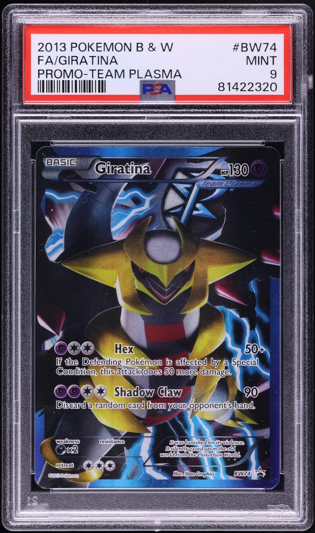 2013 Pokemon Black & White Black Star Promo Team Plasma Full Art Giratina #BW74 PSA 9 MINT