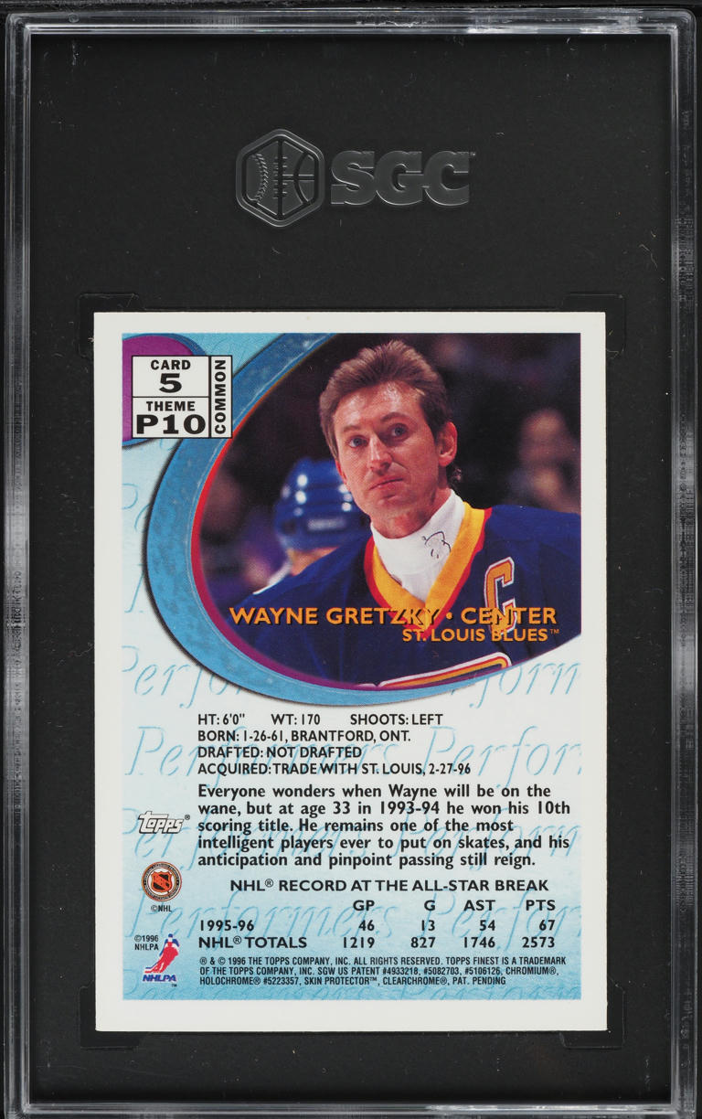 1995 Finest Bronze w/ Coating Wayne Gretzky #5 SGC 7 NRMT