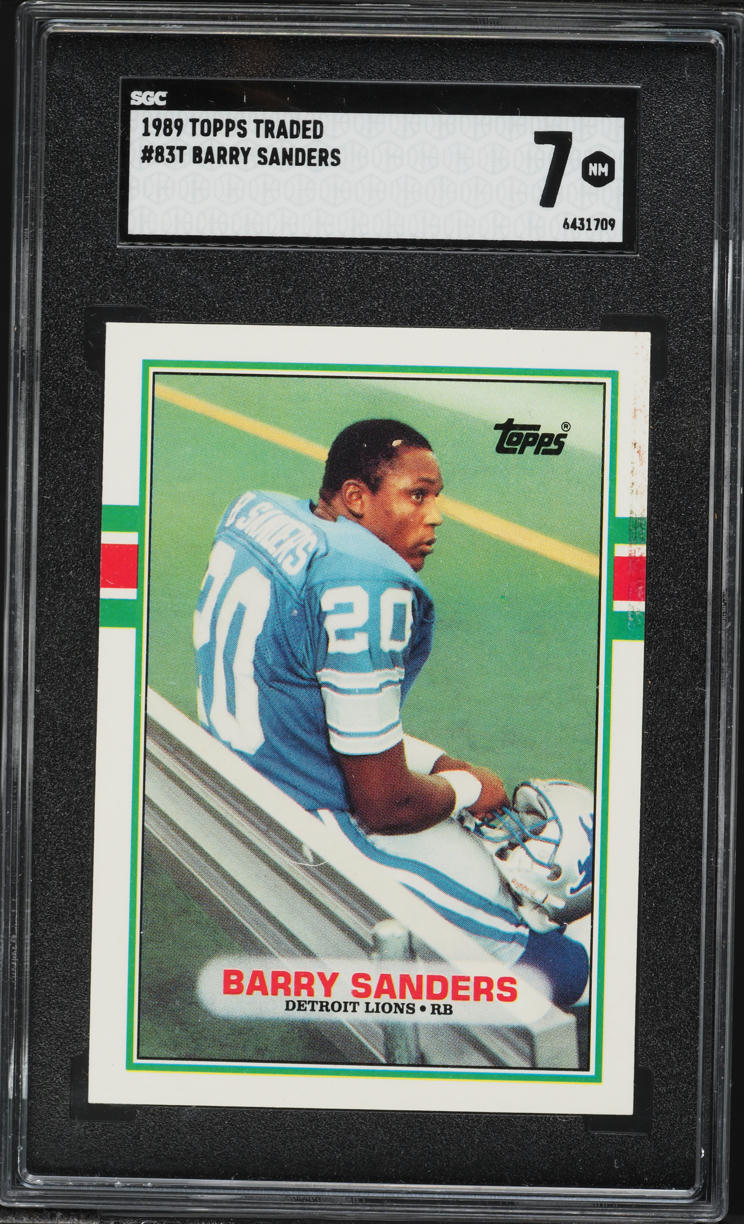 1989 Topps Traded Barry Sanders ROOKIE #83T SGC 7 NRMT