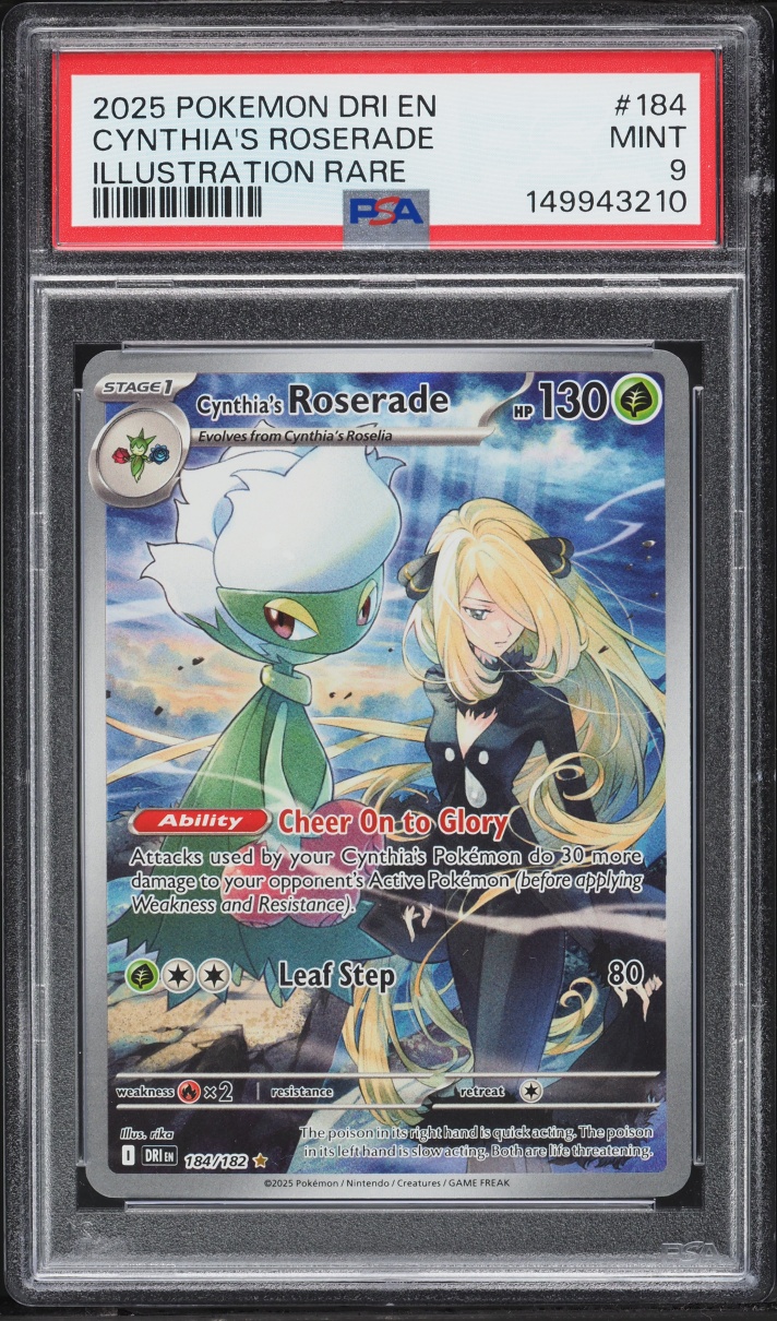 2025 Pokemon Scarlet & Violet Destined Rivals IR Cynthia's Roserade #184 PSA 9 MINT