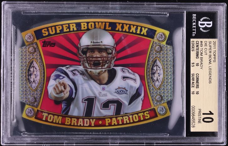 2011 Topps Super Bowl Legends Die-Cut Tom Brady #SB-49 BGS 10 PRISTINE - Photo 1