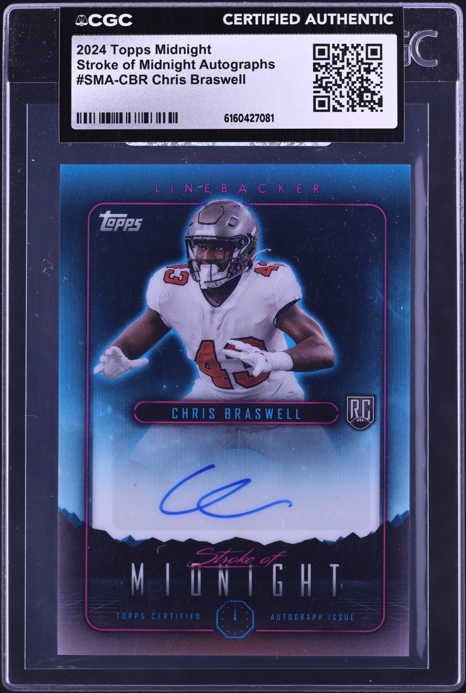 2024 Topps Midnight Stroke Of Midnight Chris Braswell ROOKIE AUTO #SMA-CBR CGC AUTH