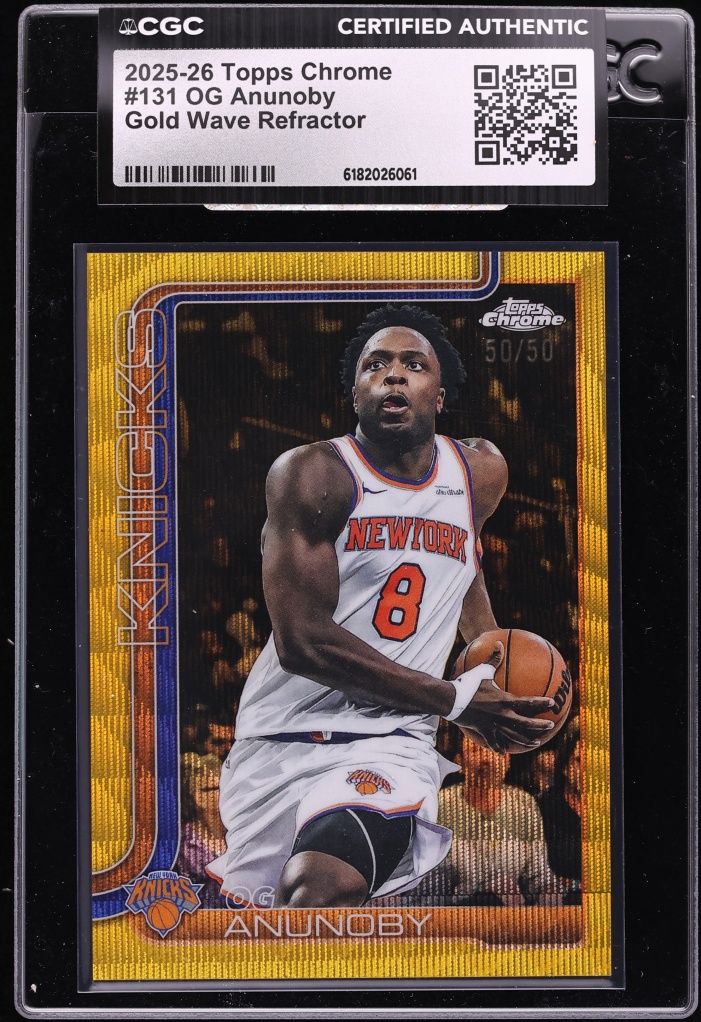 2025 Topps Chrome Gold Wave Refractor OG Anunoby 50/50 #131 CGC AUTH