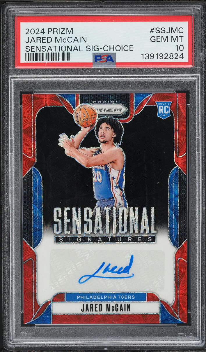 2024 Panini Prizm Sensational Choice Jared McCain ROOKIE AUTO #SS-JMC PSA 10 GEM MINT