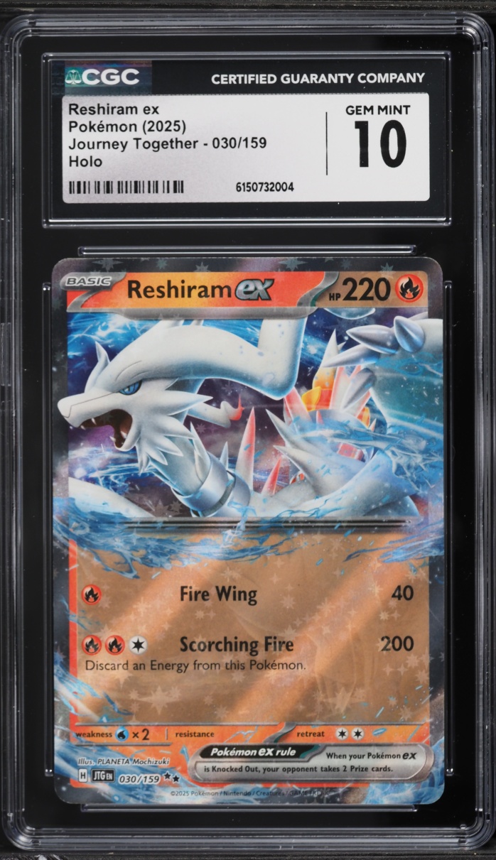 2025 Pokemon Scarlet & Violet Journey Together Holo Reshiram EX #30 CGC 10 GEM MINT