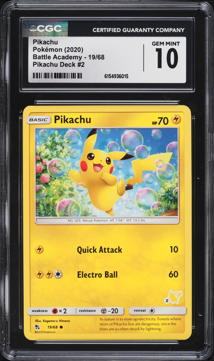 2020 Pokemon Sword & Shield Battle Academy Pikachu #19 CGC 10 GEM MINT