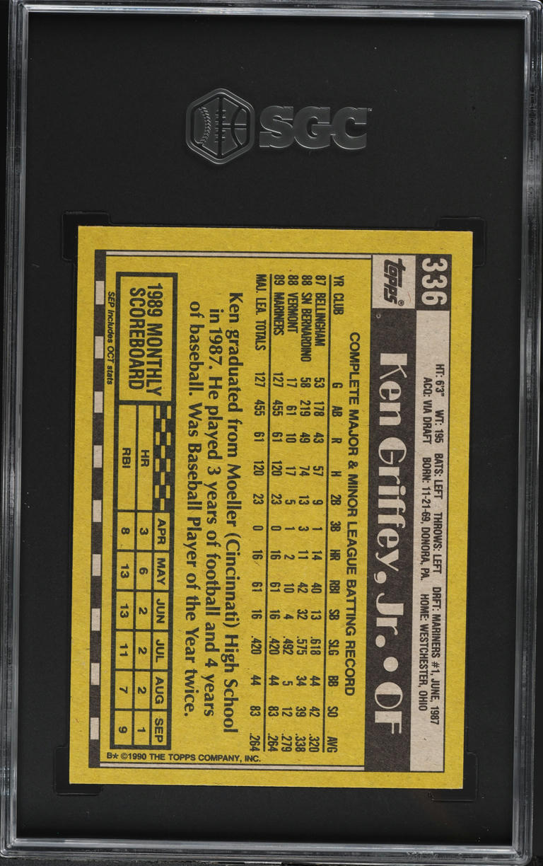 1990 Topps Ken Griffey Jr. #336 SGC 7 NRMT