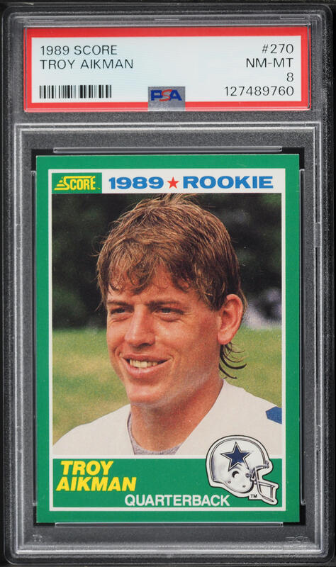 1989 Score Football Troy Aikman ROOKIE #270 BGS 9.5 GEM MINT on