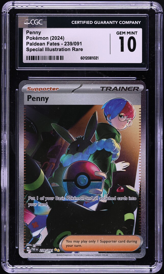 2024 Pokemon Scarlet & Violet Paldean Fates SIR Penny #239 CGC 10 GEM