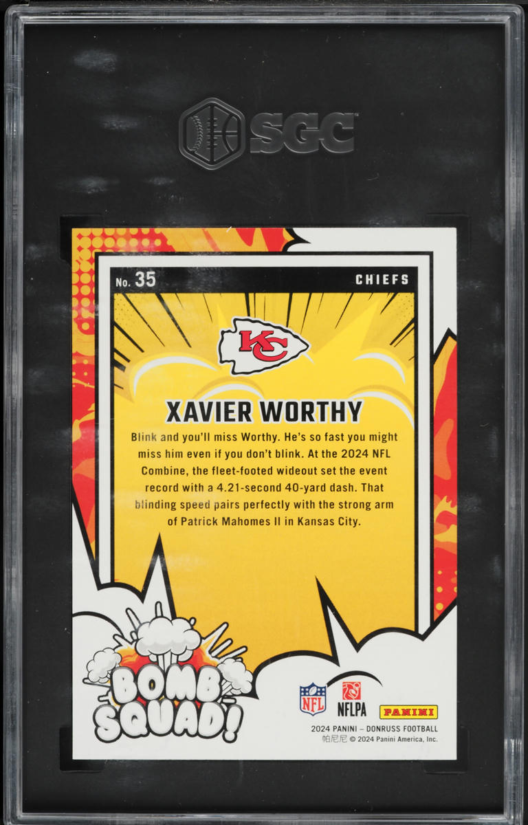 2024 Donruss Bomb Squad! Xavier Worthy #35 SGC 9.5 MINT+