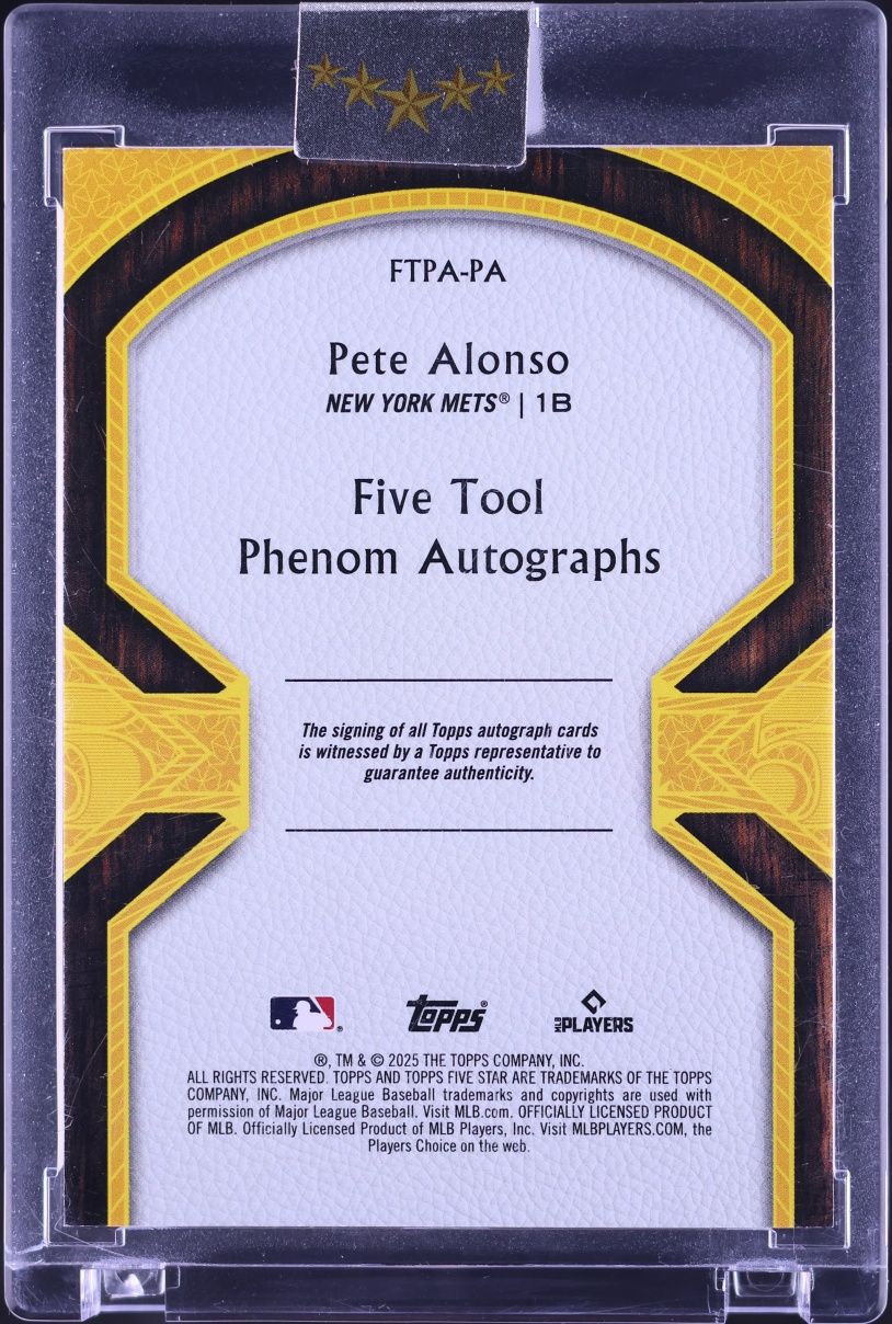 2025 Topps Five Star Five Tool Phenom Pete Alonso AUTO /50 #FTPA-PA