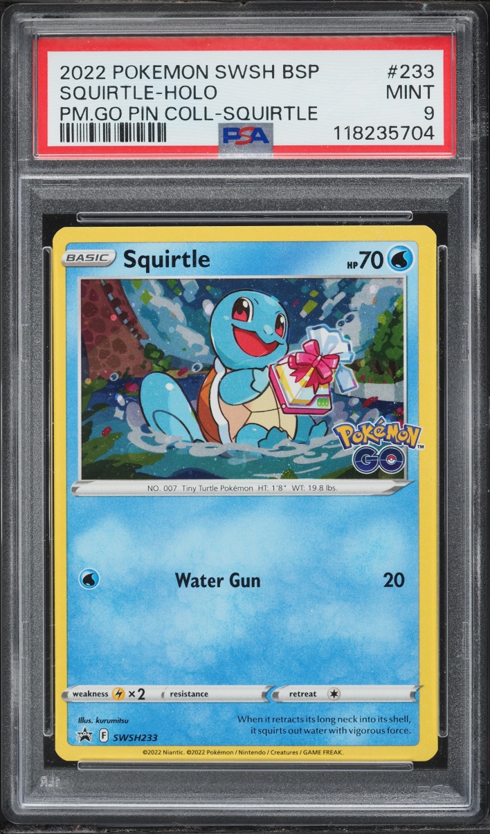 2022 Pokemon Sword & Shield Promo Pokemon Go Pin Collection Holo Squirtle #233 PSA 9 MINT