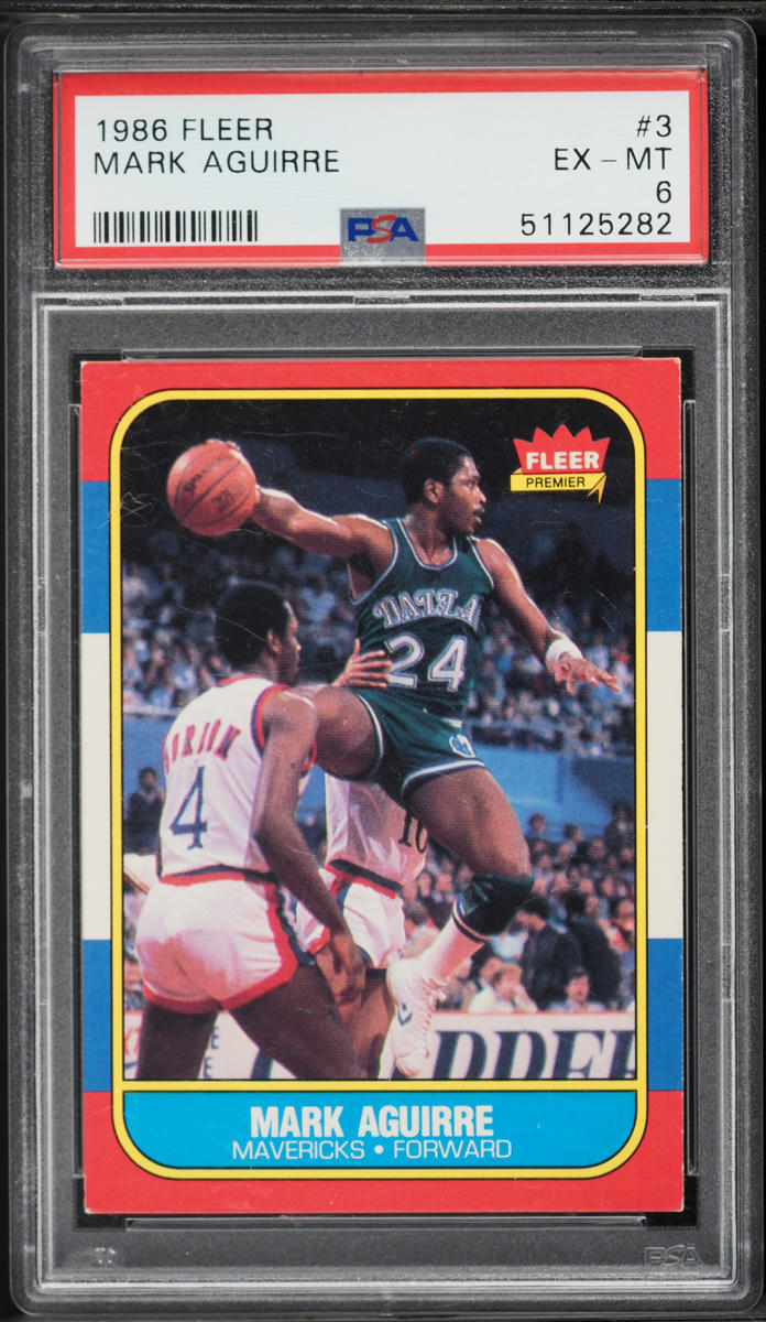 1986 Fleer Basketball Mark Aguirre #3 PSA 6 EXMT