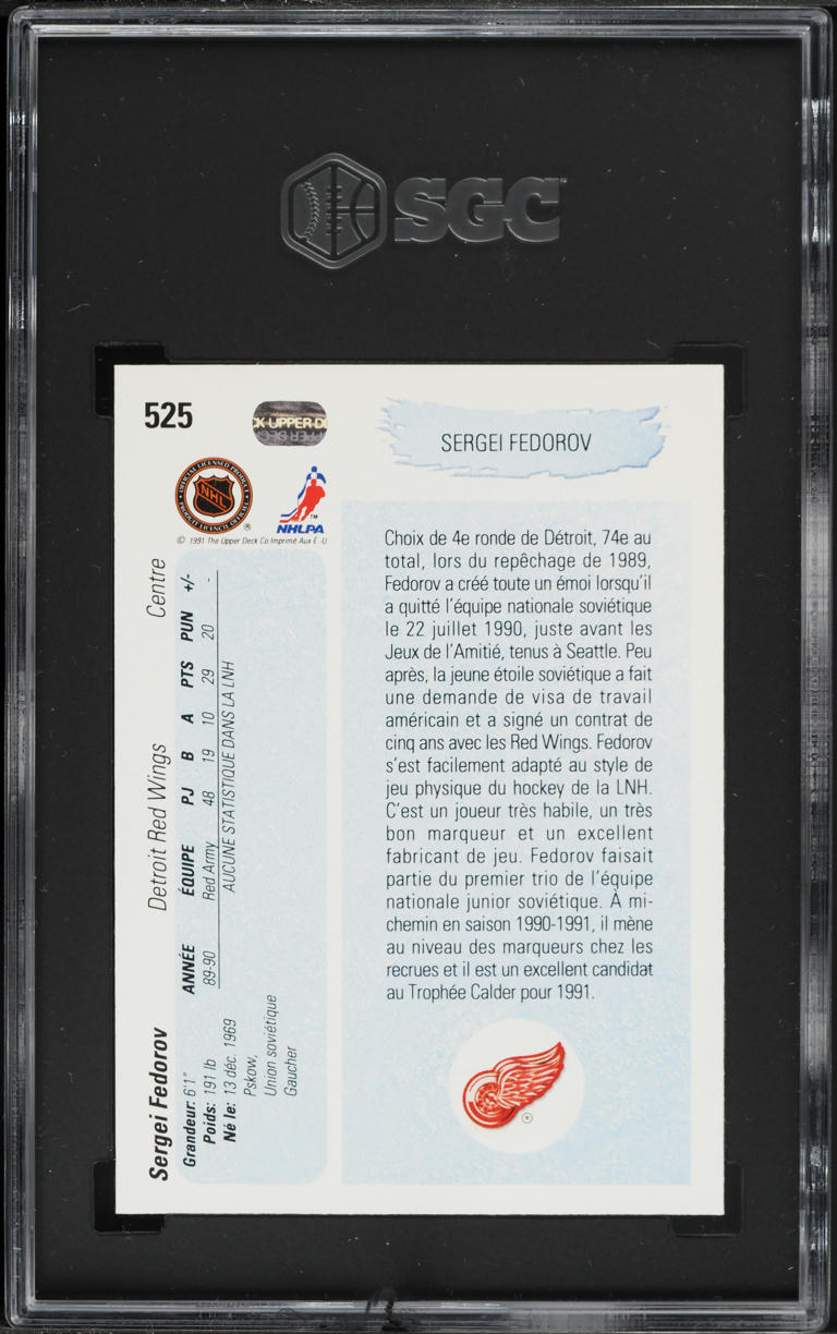 1990 Upper Deck Young Guns Sergei Fedorov ROOKIE #525 SGC 9 MINT