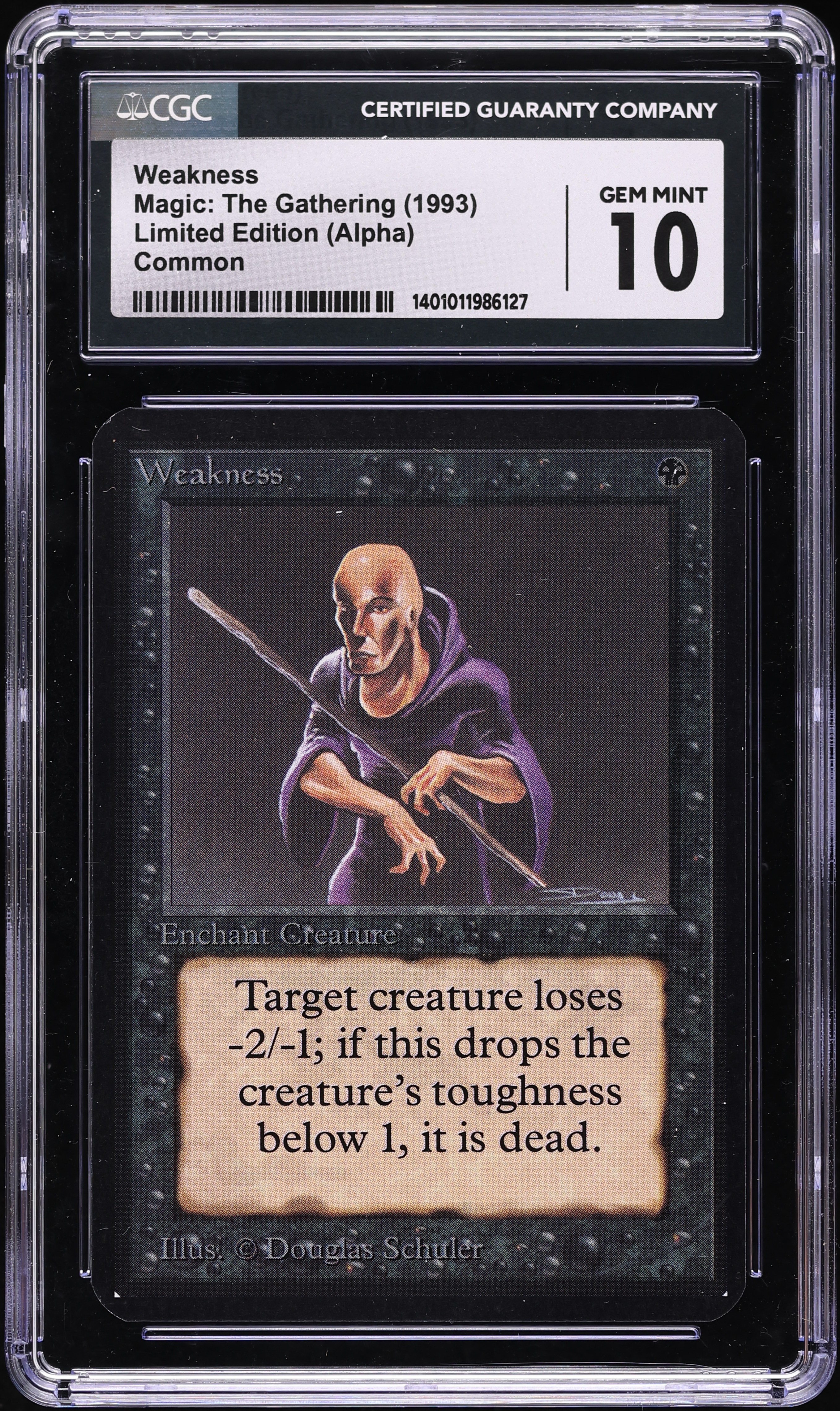 1993 Magic The Gathering MTG Alpha Weakness CGC 10 GEM MINT