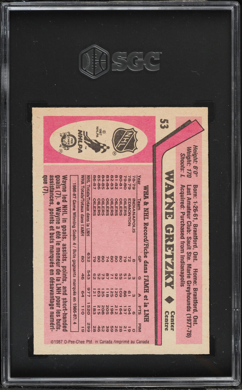 1987 O-Pee-Chee Hockey Wayne Gretzky #53 SGC 8.5 NM-MT+