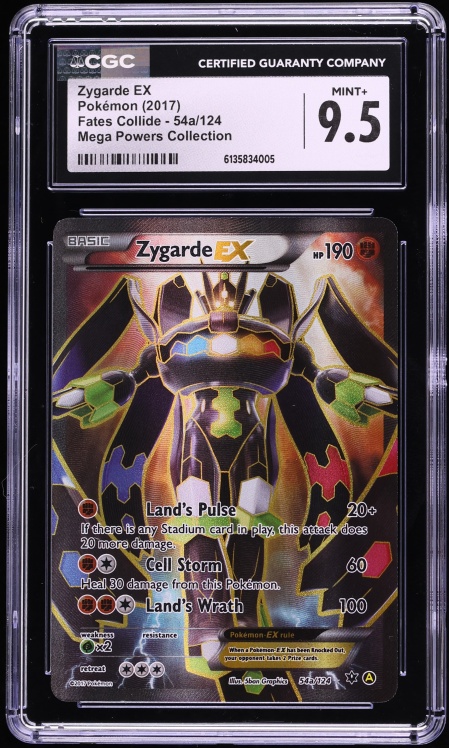 2017 Pokemon XY Fates Collide Mega Powers Collection Full Art Zygarde EX #54a CGC 9.5 MINT+