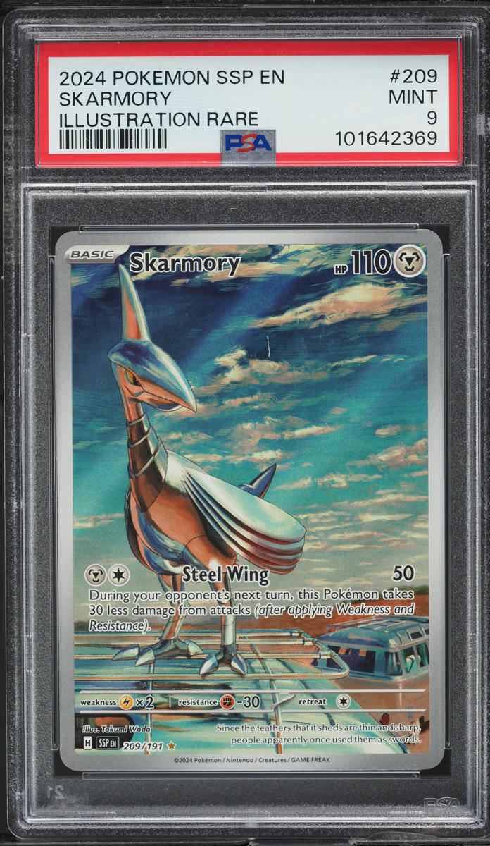 2024 Pokemon Scarlet & Violet Surging Sparks Art Rare Skarmory #209 PSA 9 MINT