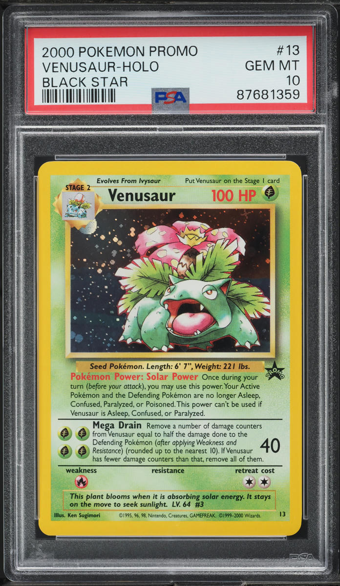 2000 Pokemon Black Star Promo Holo Venusaur #13 PSA 10 GEM MINT