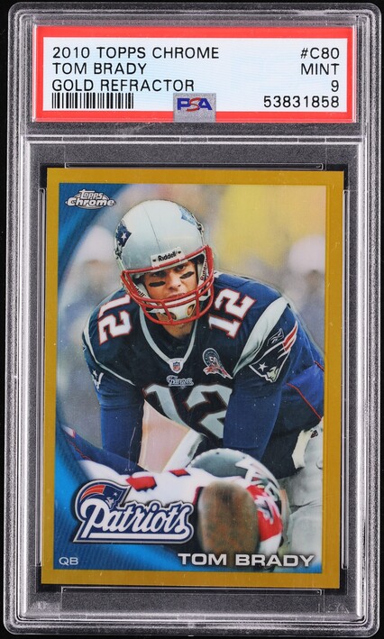 2010 Topps Chrome Gold Refractor Tom Brady /50 #C80 PSA 9 MINT