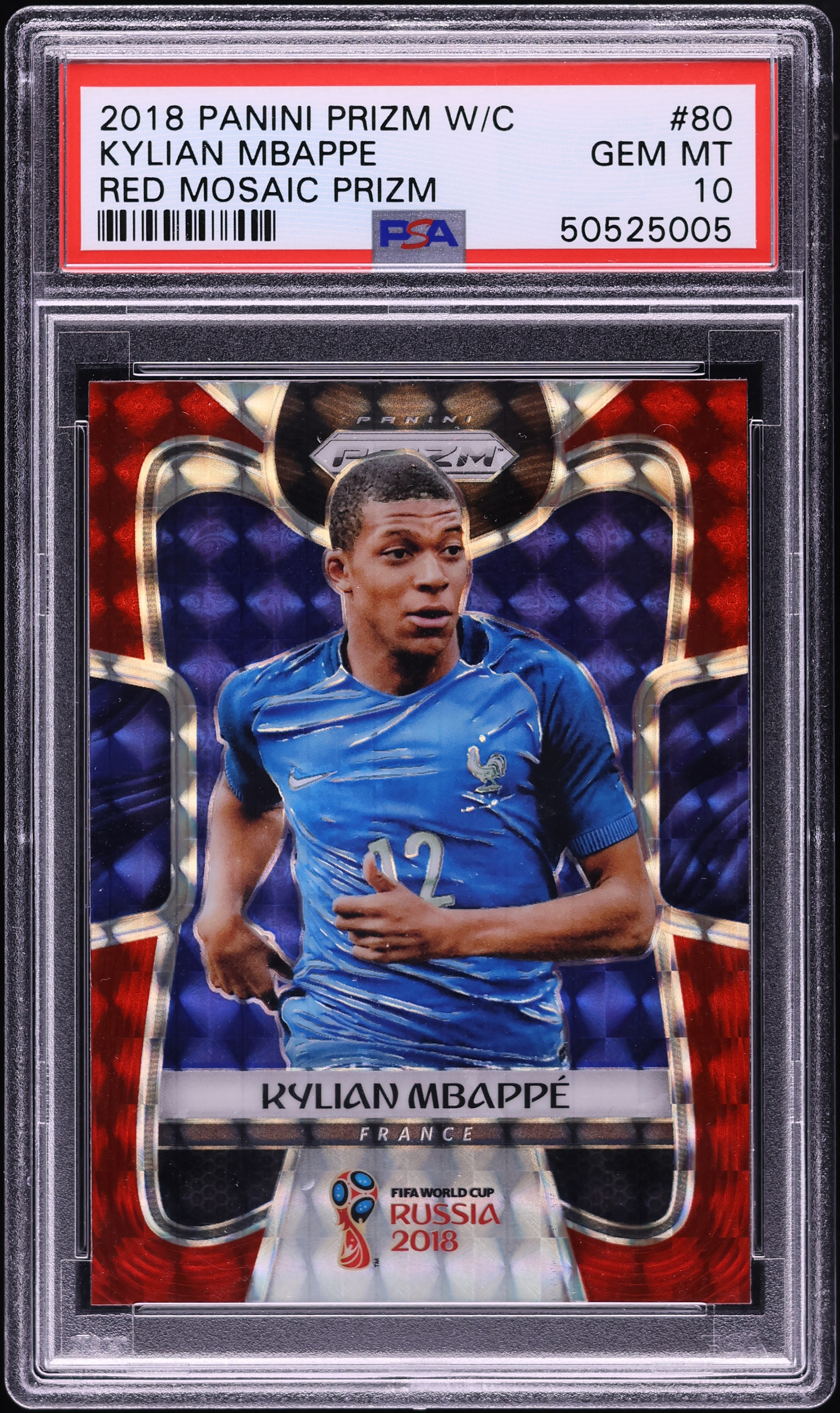 2018 Panini Prizm World Cup Red Mosaic Kylian Mbappe ROOKIE