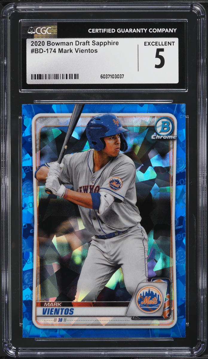 2020 Bowman Chrome Draft Sapphire Mark Vientos PROSPECT #BD-174 CGC 5 EX