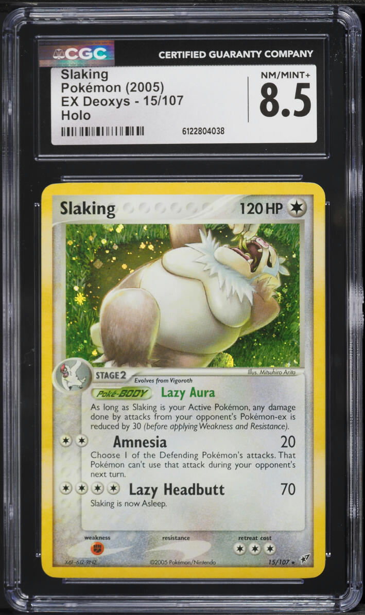 2005 Pokemon EX Deoxys Holo Slaking #15 CGC 8.5 NM-MT+