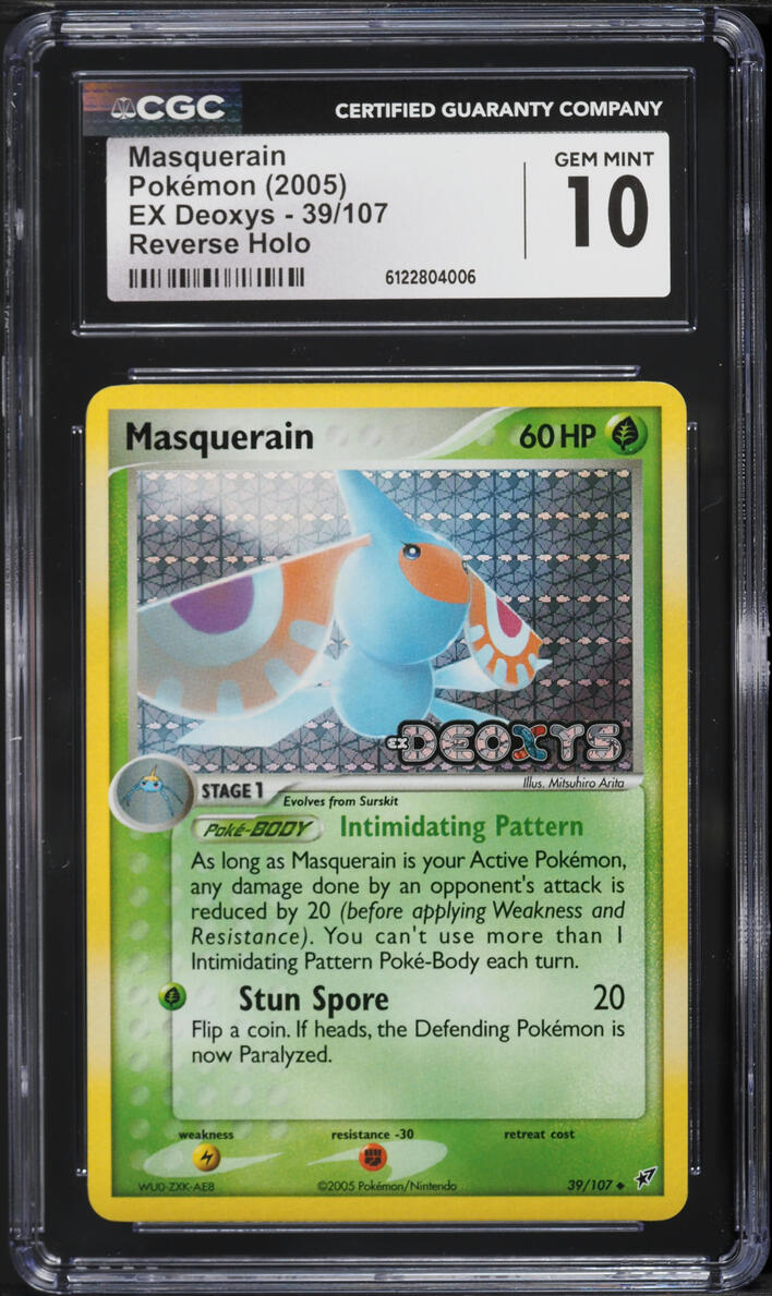 2005 Pokemon EX Deoxys Reverse Holo Masquerain #39 CGC 10 GEM MINT