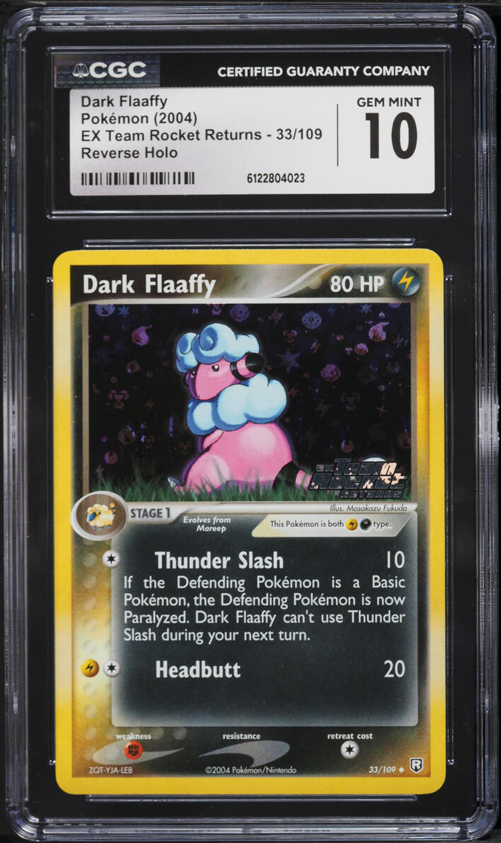 2004 Pokemon EX Team Rocket Returns Reverse Holo Dark Flaaffy #33 CGC 10 GEM MINT