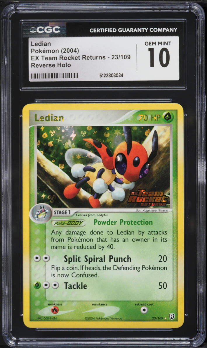 2004 Pokemon EX Team Rocket Returns Reverse Holo Ledian #23 CGC 10 GEM MINT