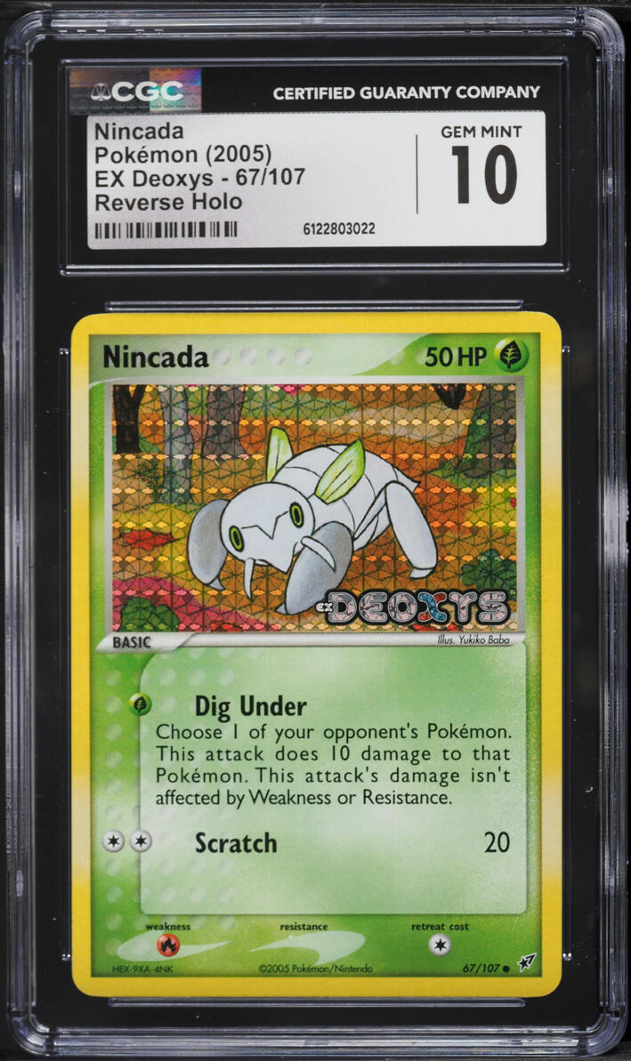 2005 Pokemon EX Deoxys Reverse Holo Nincada #67 CGC 10 GEM MINT