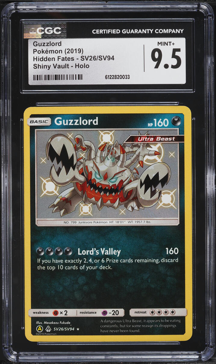2019 Pokemon Sun & Moon Hidden Fates Shiny Guzzlord #SV26 CGC 9.5 MINT+