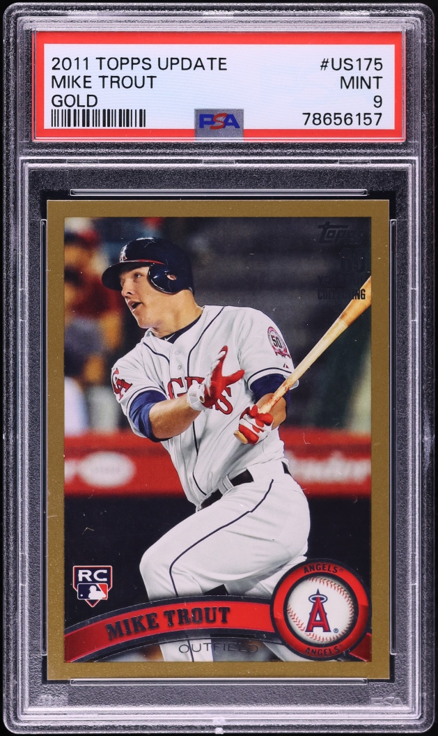 2011 Topps Update Gold Mike Trout ROOKIE /2011 #US175 PSA 9 MINT