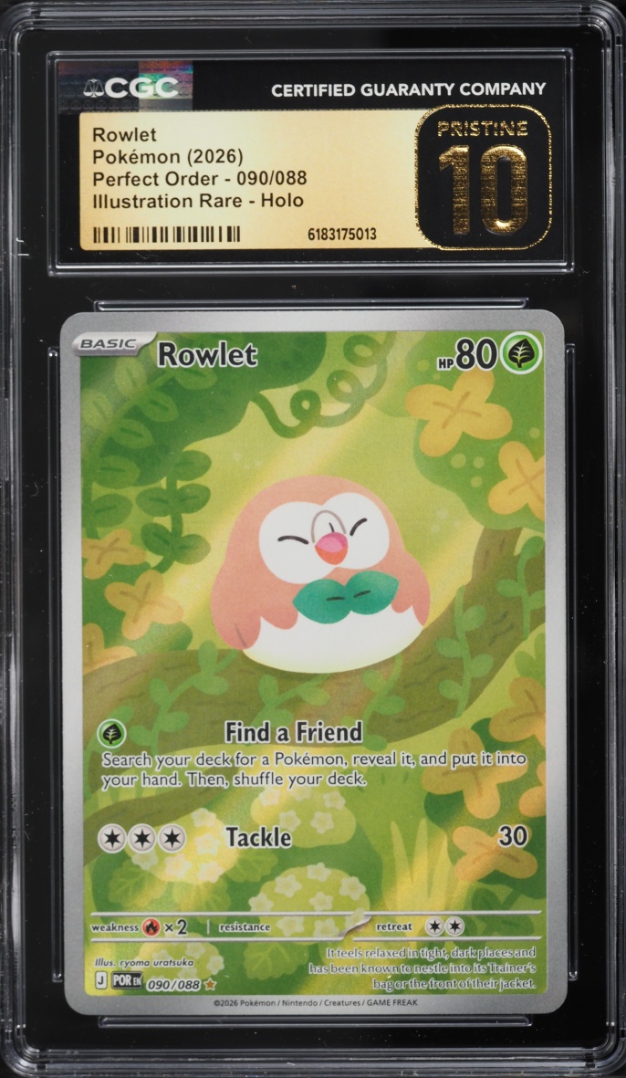 2026 Pokemon Mega Evolution Perfect Order IR Rowlet #90 CGC 10 PRISTINE
