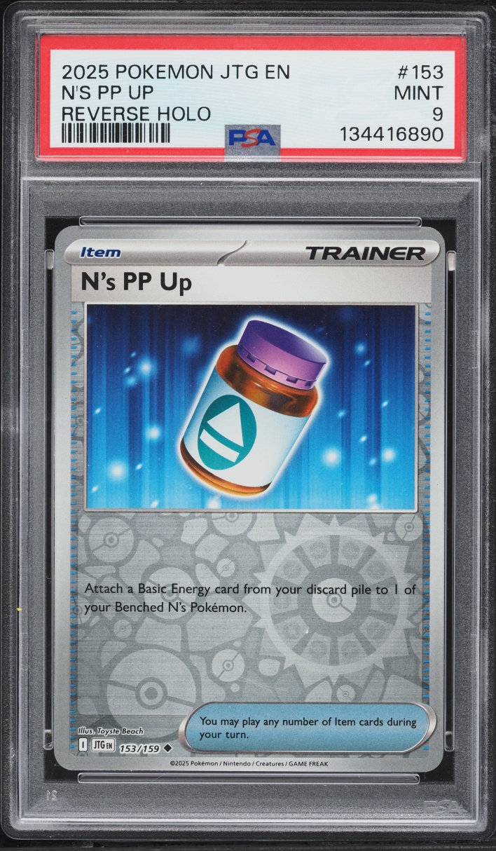 2025 Pokemon Scarlet & Violet Journey Together Reverse Holo N's PP Up #153 PSA 9 MINT
