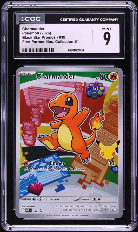 2026 Pokemon Black Star Promo First Partner Illustration Collection S1 Charmander #038 CGC 9