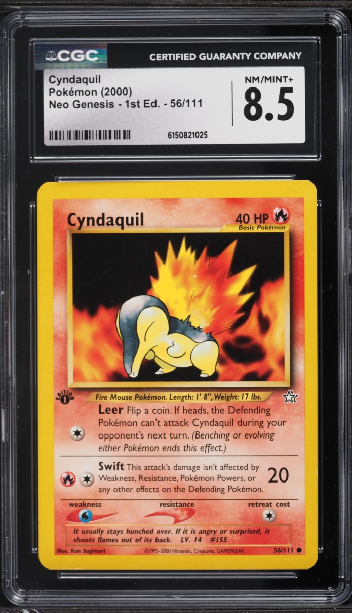 2000 Pokemon Neo Genesis 1st Edition Cyndaquil #56 CGC 8.5 NM-MT+