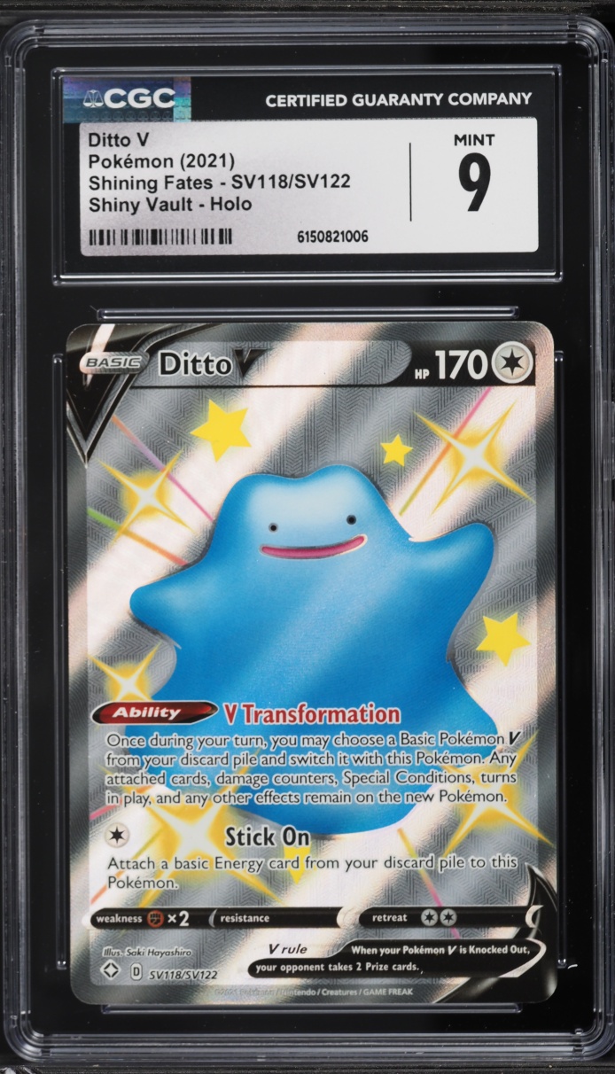 2021 Pokemon Sword & Shield Shining Fates Shiny Ditto V #SV118 CGC 9 MINT