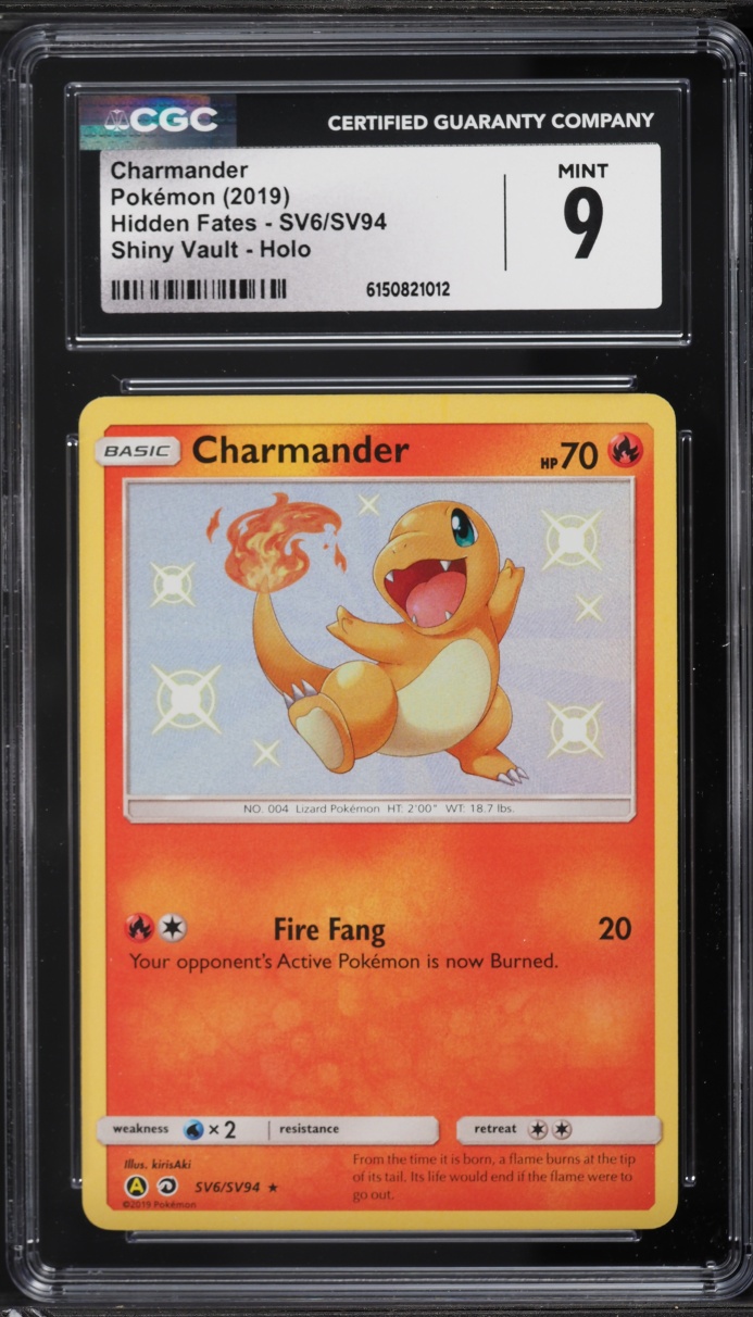 2019 Pokemon Sun & Moon Hidden Fates Vault Shiny Holo Charmander #SV6 CGC 9 MINT