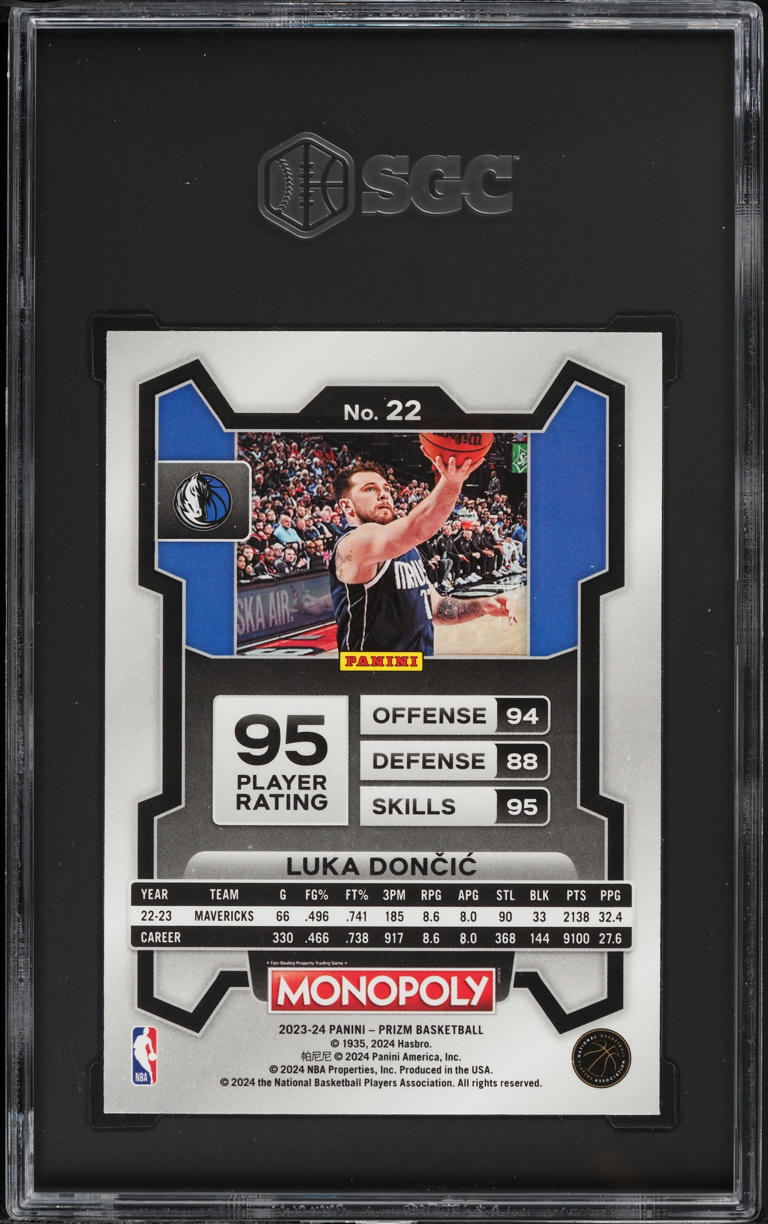 2023 Panini Prizm Monopoly Luka Doncic #22 SGC 10 GEM MINT