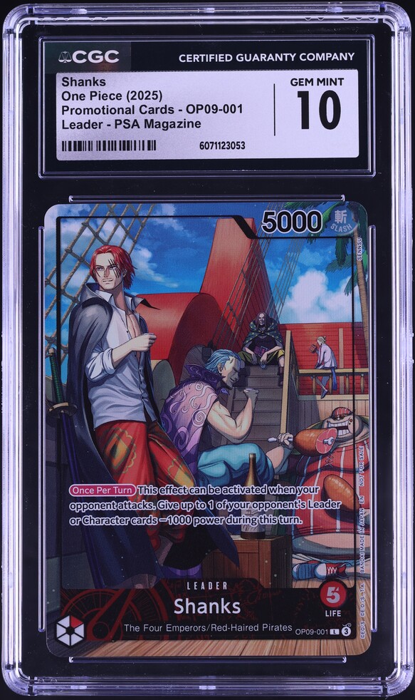 PSAマガジン 7月号 Shanks シャンクス プロモ OP09-001 One Piece SHANKS - Promo Card PSA Magazine July 2025 OP09