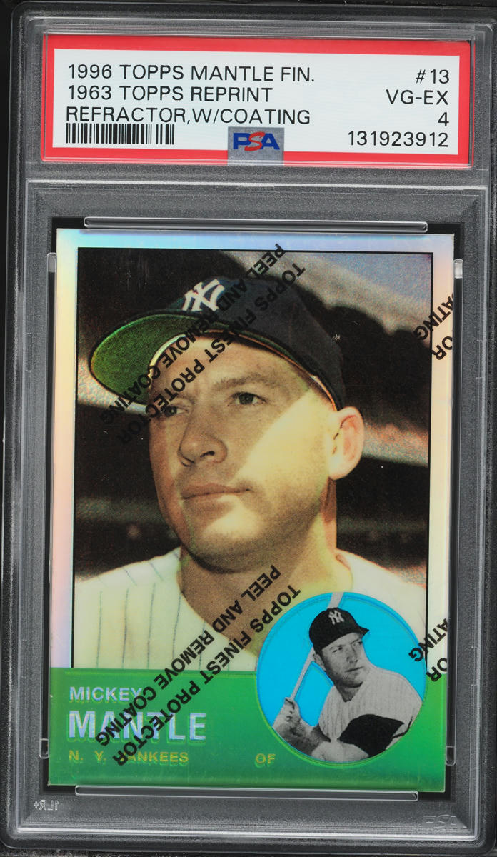 1996 Topps Reprint '63 Refractor w/ Coating Mickey Mantle #13 PSA 4 VGEX