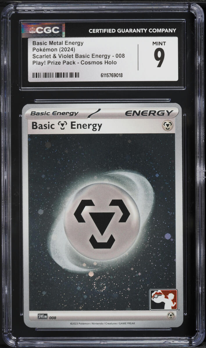 2024 Pokemon Scarlet & Violet Play! Prize Pack Cosmos Holo Basic Metal Energy #8 CGC 9 MINT
