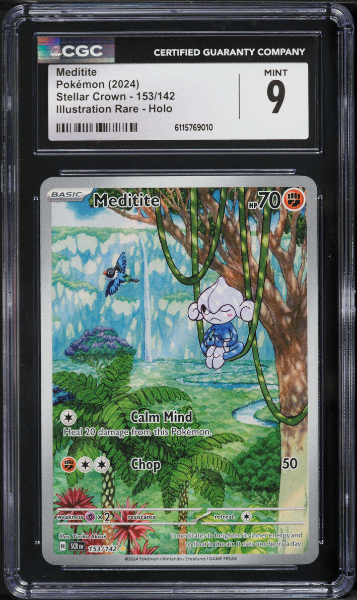2024 Pokemon Scarlet & Violet Stellar Crown IR Meditite #153 CGC 9 MINT