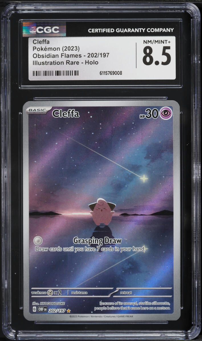 2023 Pokemon Scarlet & Violet Obsidian Flames IR Cleffa #202 CGC 8.5 NM-MT+