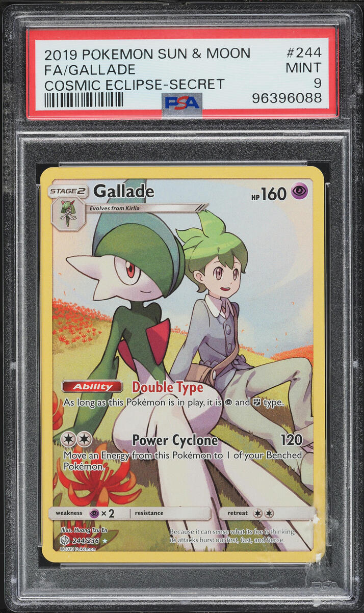 2019 Pokemon Sun & Moon Cosmic Eclipse Full Art Gallade #244 PSA 9 MINT