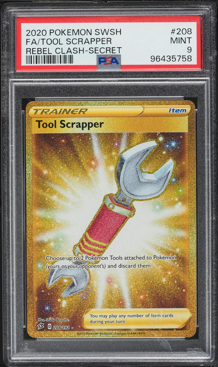 2020 Pokemon Sword & Shield Rebel Clash Full Art Tool Scrapper #208 PSA 9 MINT